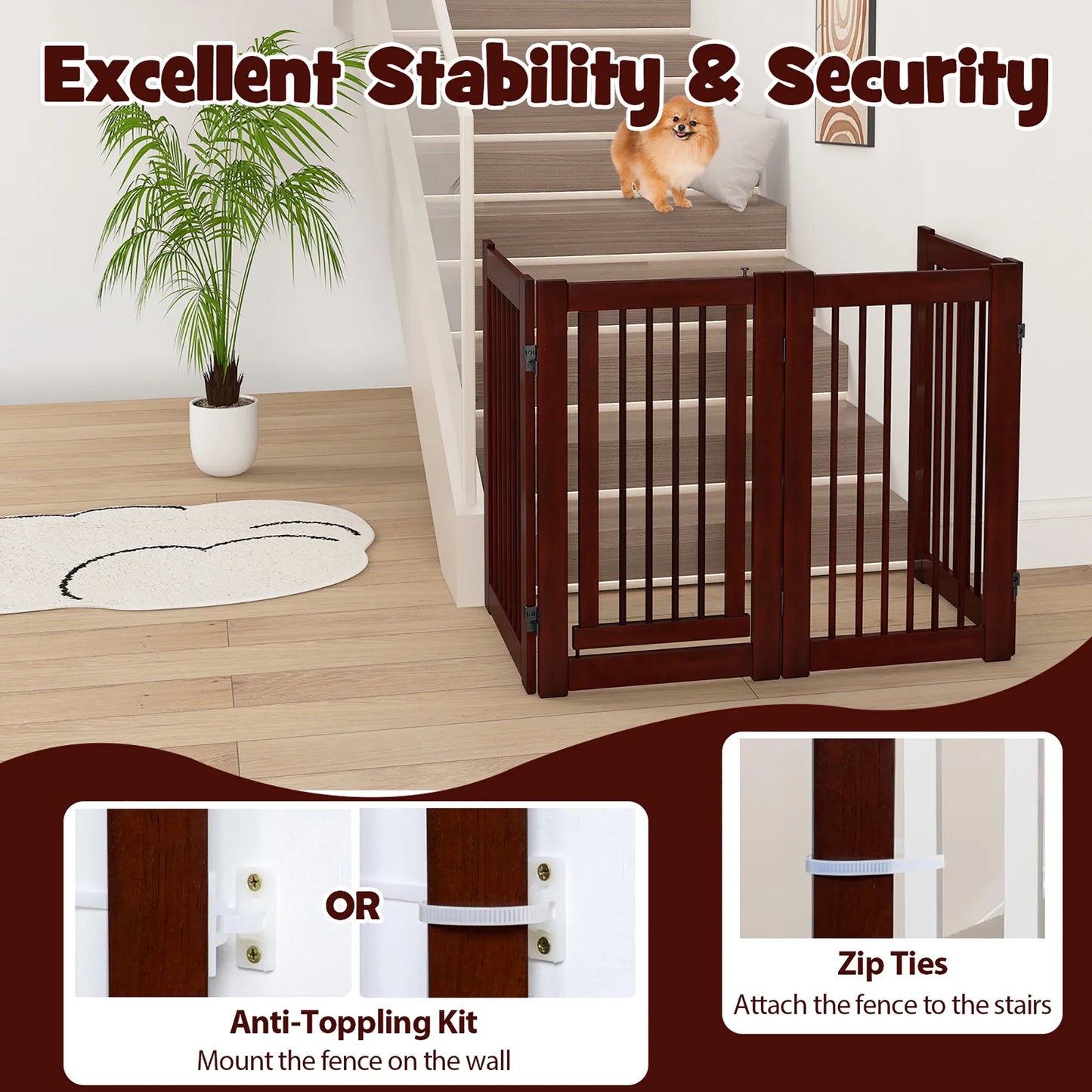 Freestanding Pet Gate 30'' Tall