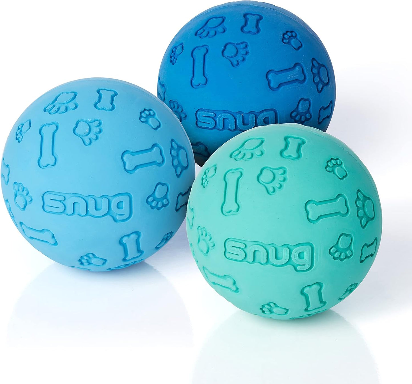 Rubber Dog Balls for Small and Medium Dogs - Tennis Ball Size - Virtually Indestructible (3 Pack - Original)