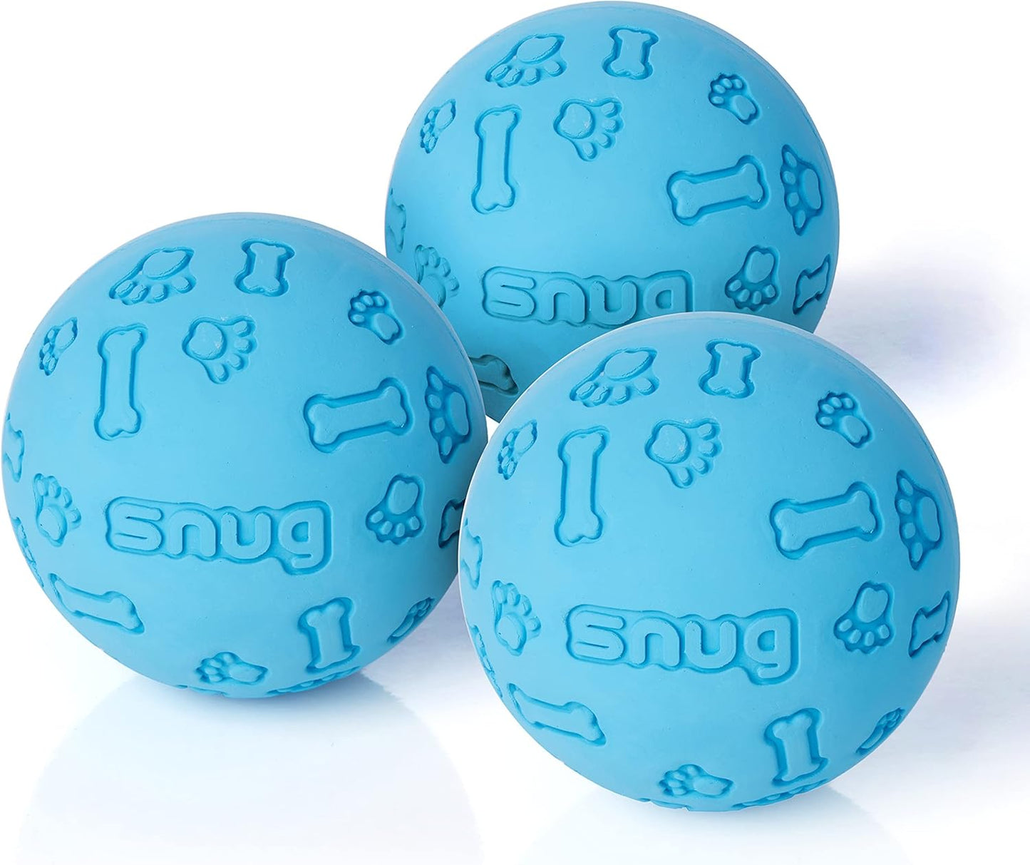Rubber Dog Balls for Small and Medium Dogs - Tennis Ball Size - Virtually Indestructible (3 Pack - Original)
