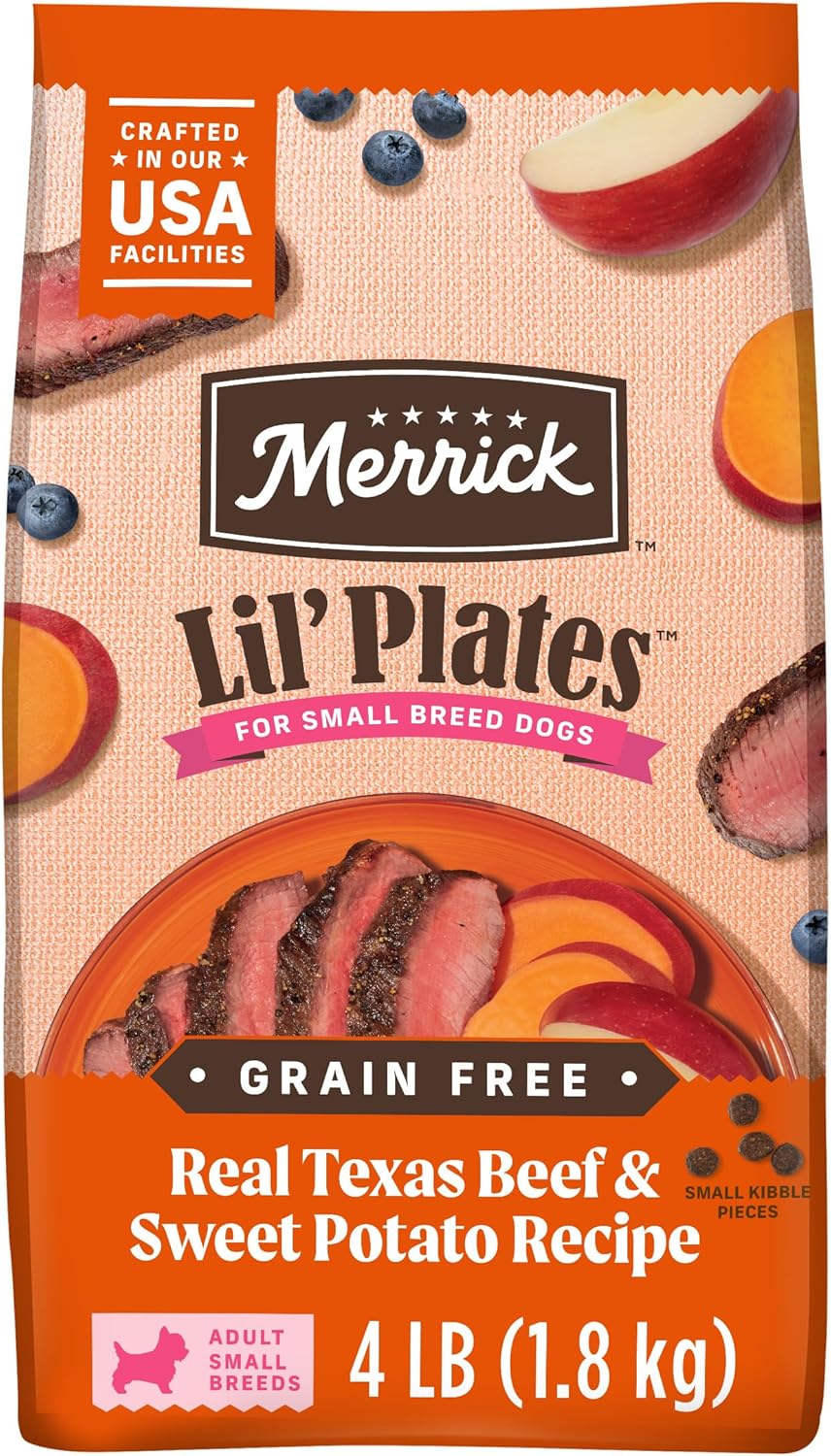 Lil’ Plates Dry Dog Food for Small Dogs, Real Texas Beef and Sweet Potato Kibble