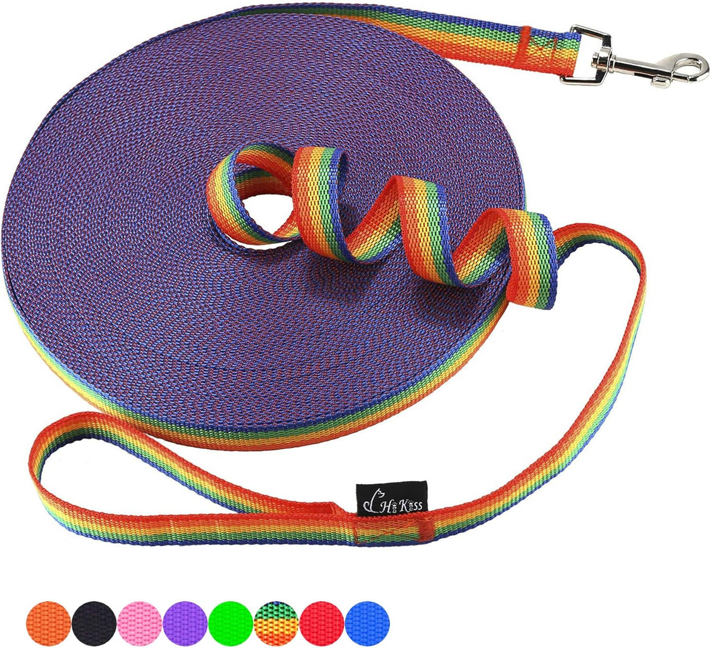 Dog/Puppy Obedience Recall Training Agility Lead - 15Ft 20Ft 30Ft 50Ft 100Ft Training Leash - Great for Training, Play, Camping, or Backyard Purple 100 Feet
