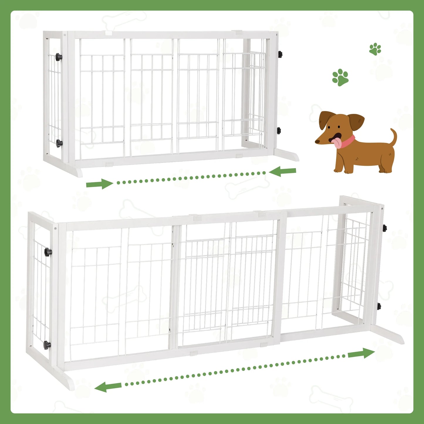 Freestanding Wood Pet Gate, 38"-71"
