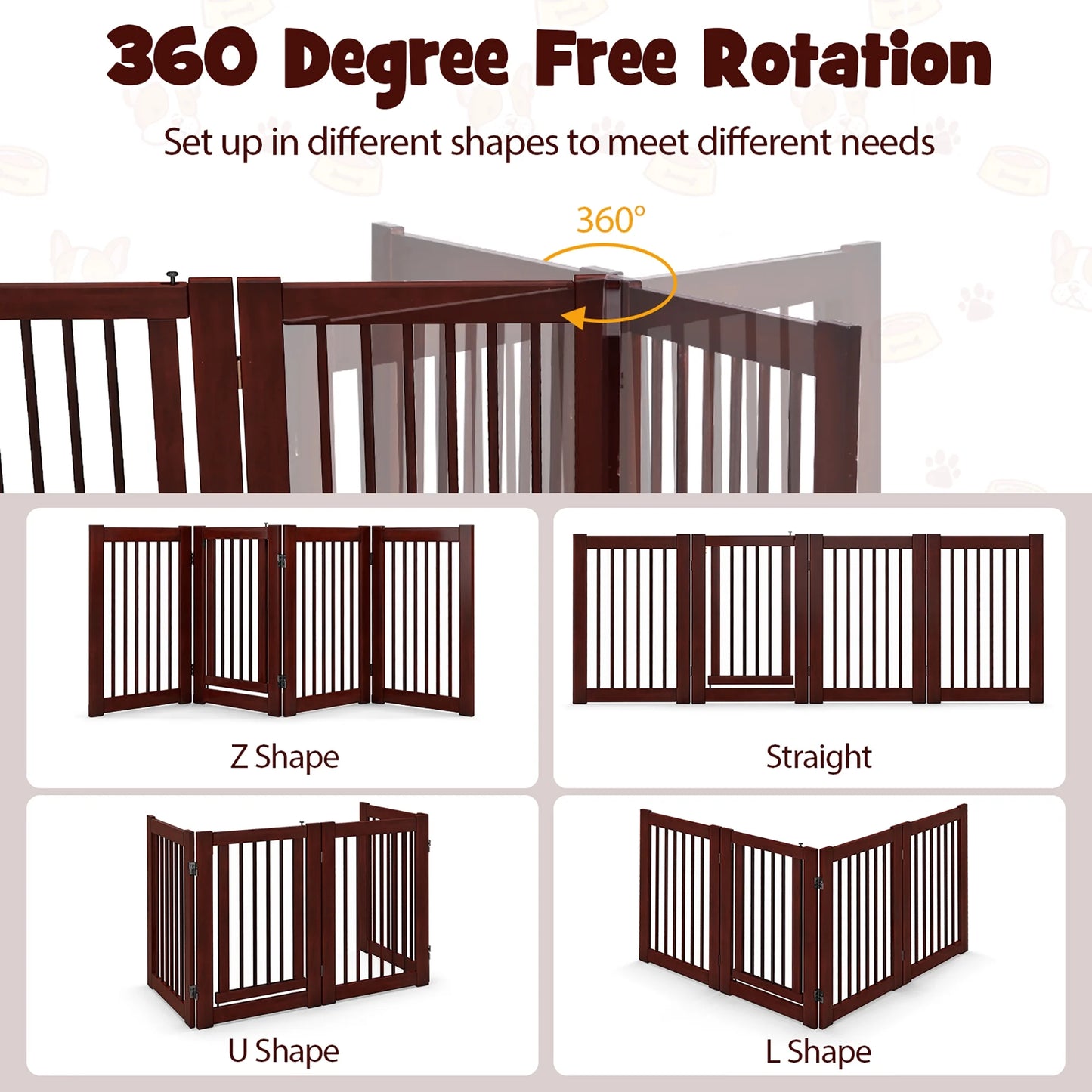 Freestanding Pet Gate 30'' Tall