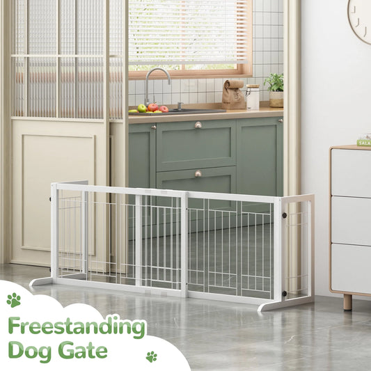 Freestanding Wood Pet Gate, 38"-71"