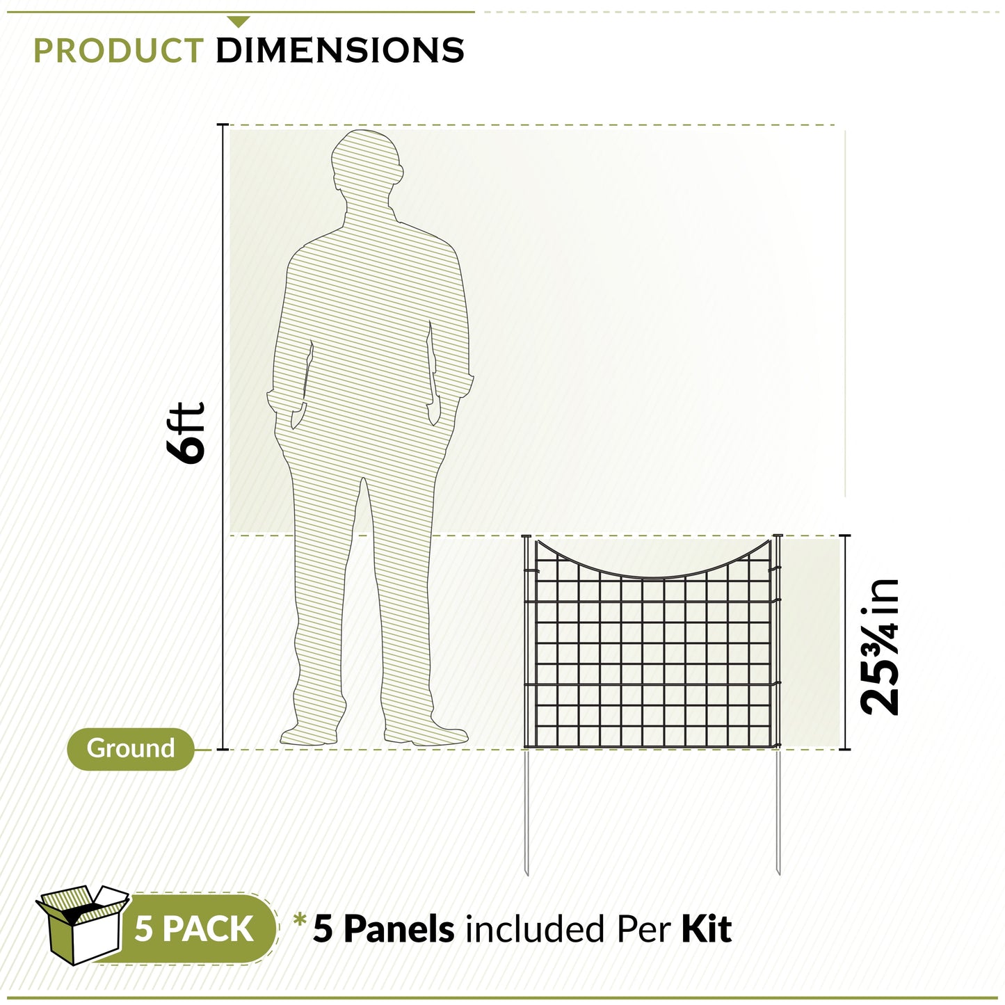 Zippity Easy Install Dog Fence, 25" Height