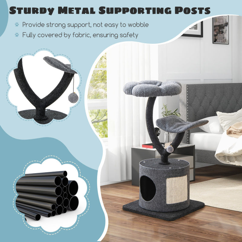 🐾 Ultimate Cat Tree for Large & Small Cats Stylish. Sturdy. Purr-fectly Cozy. Treat your feline royalty to the ultimate playground that blends sleek design with unbeatable durability. Whether you’ve got a curious kitten or a hefty Maine Coon, this cat tree is built to handle it all—with elegance.