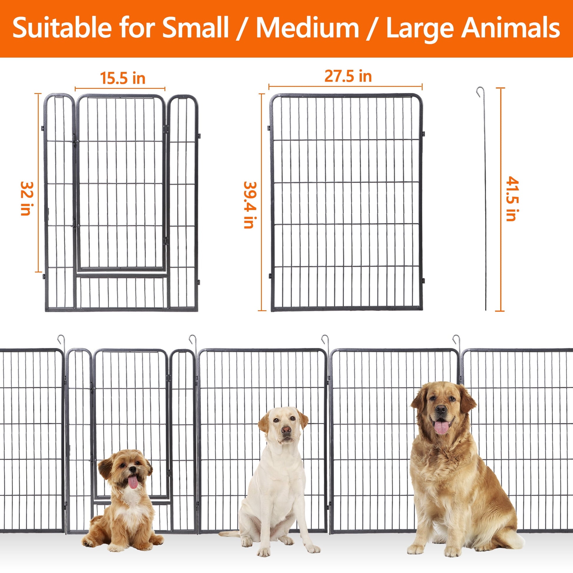 Metal Exercise Pen W/ Doors