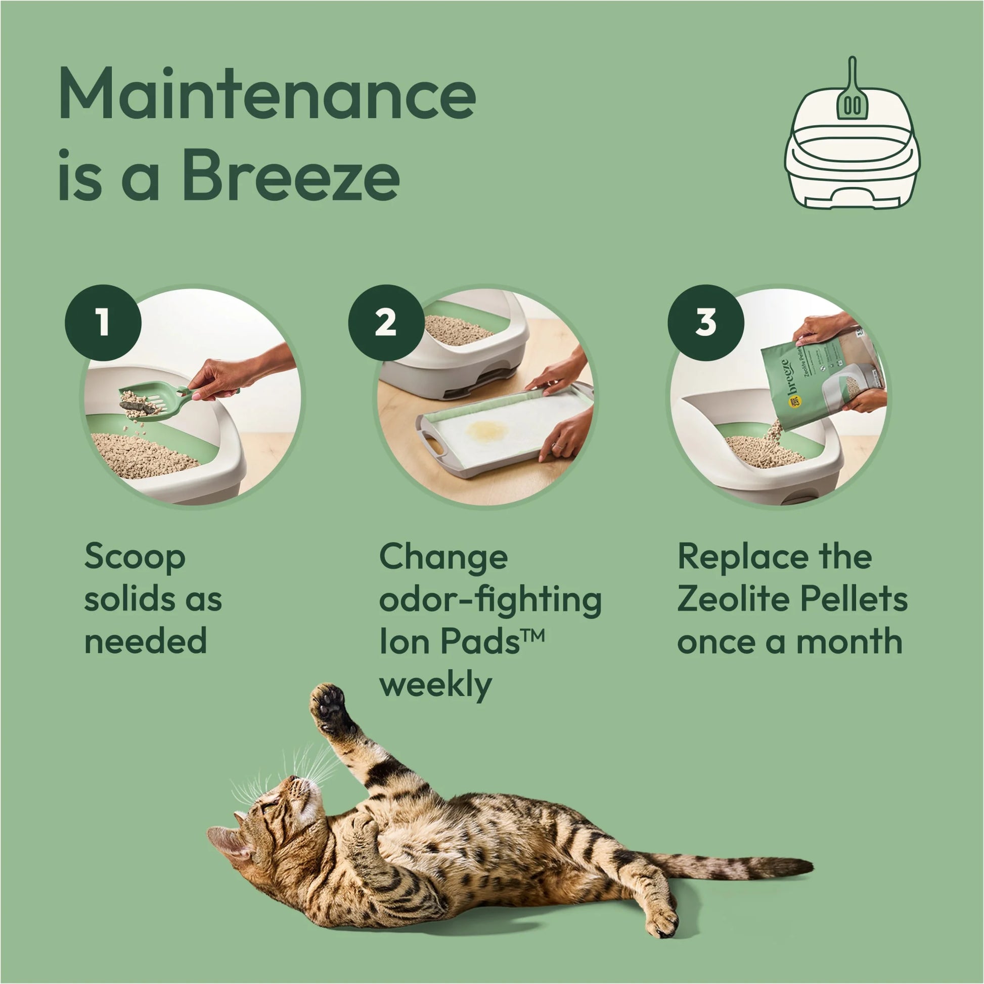 Purina  Breeze Cat Litter Box System Kit with Pellet Cat Litter, Litter Box, and Litter Box Pads