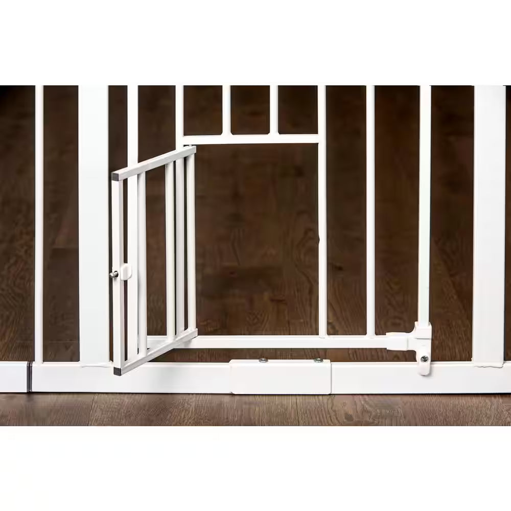 Carlson Extra Tall Walk-Through Pet Gate with Small Pet Door, White