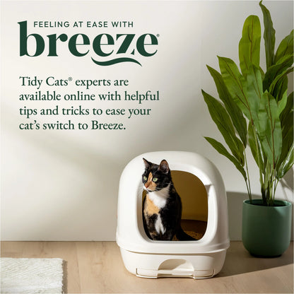 Purina  Breeze Covered Cat Litter Box System Kit with Pellet Cat Litter, Hooded Litter Box, and Litter Box Pads