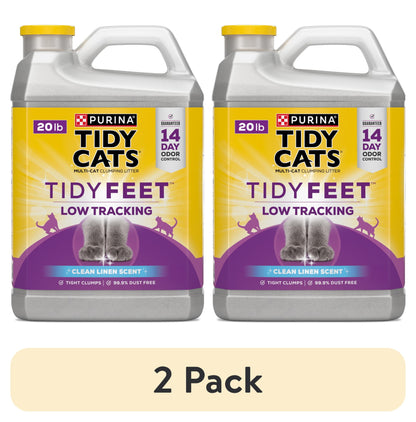 Purina Tidy Feet Clumping Cat Litter, Low Dust, 24/7 Odor Control, 20 Lb. Jug