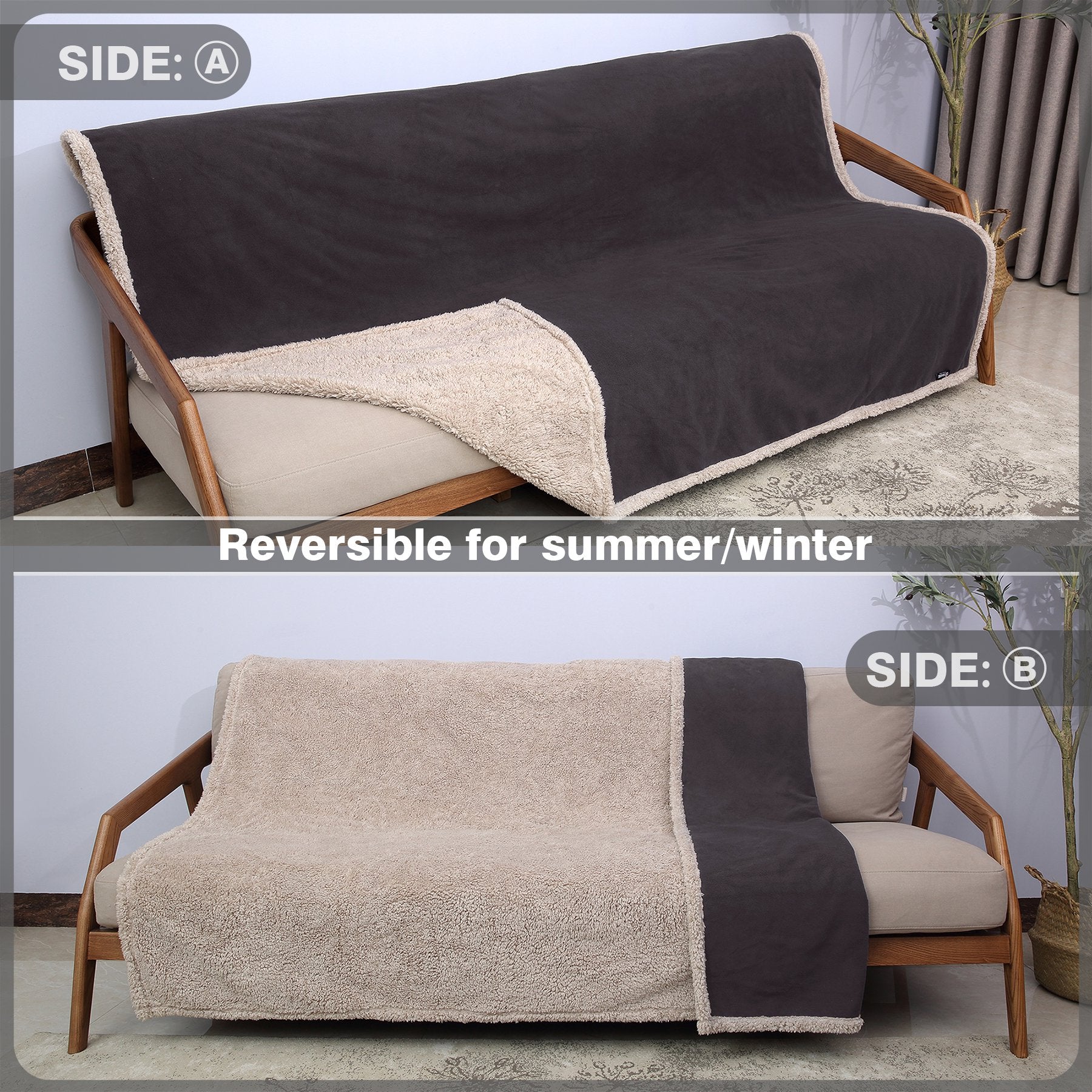 Waterproof Blanket, Reversible 80”X60”