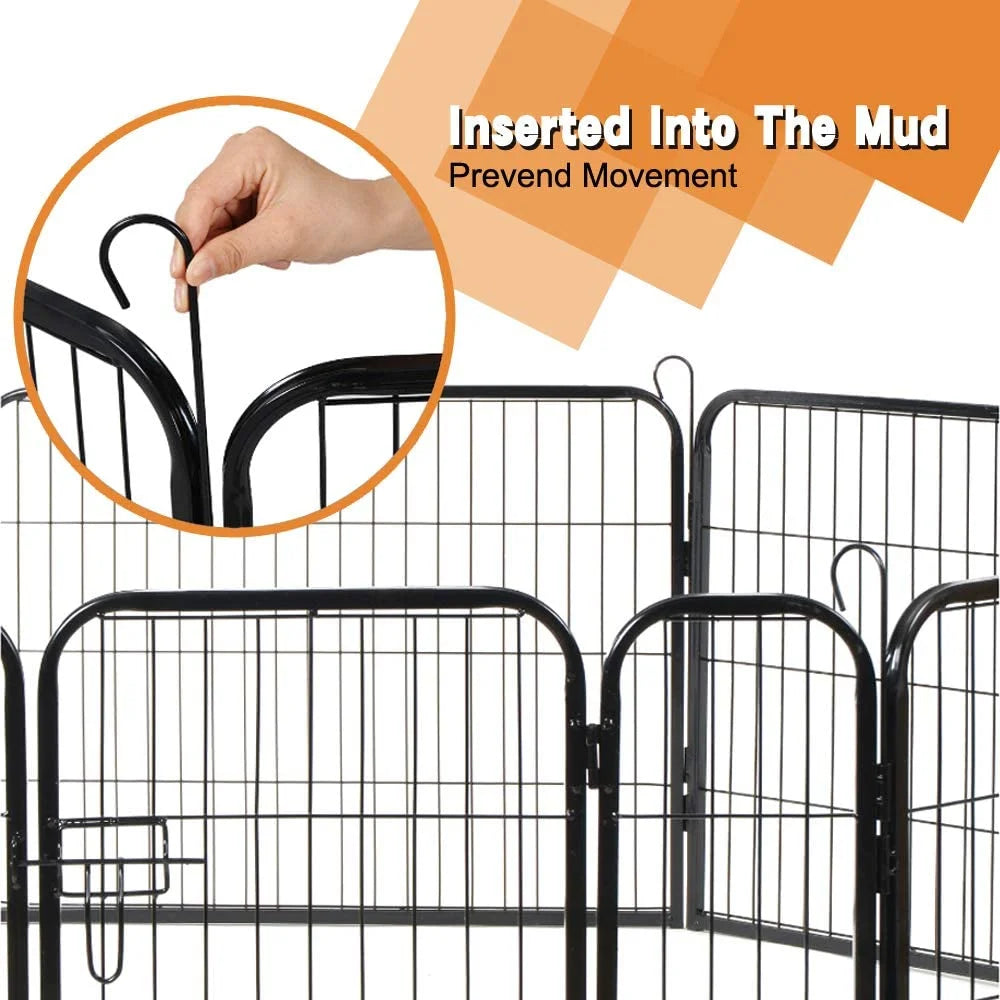 Foldable Metal Dog Pen, 32" Height