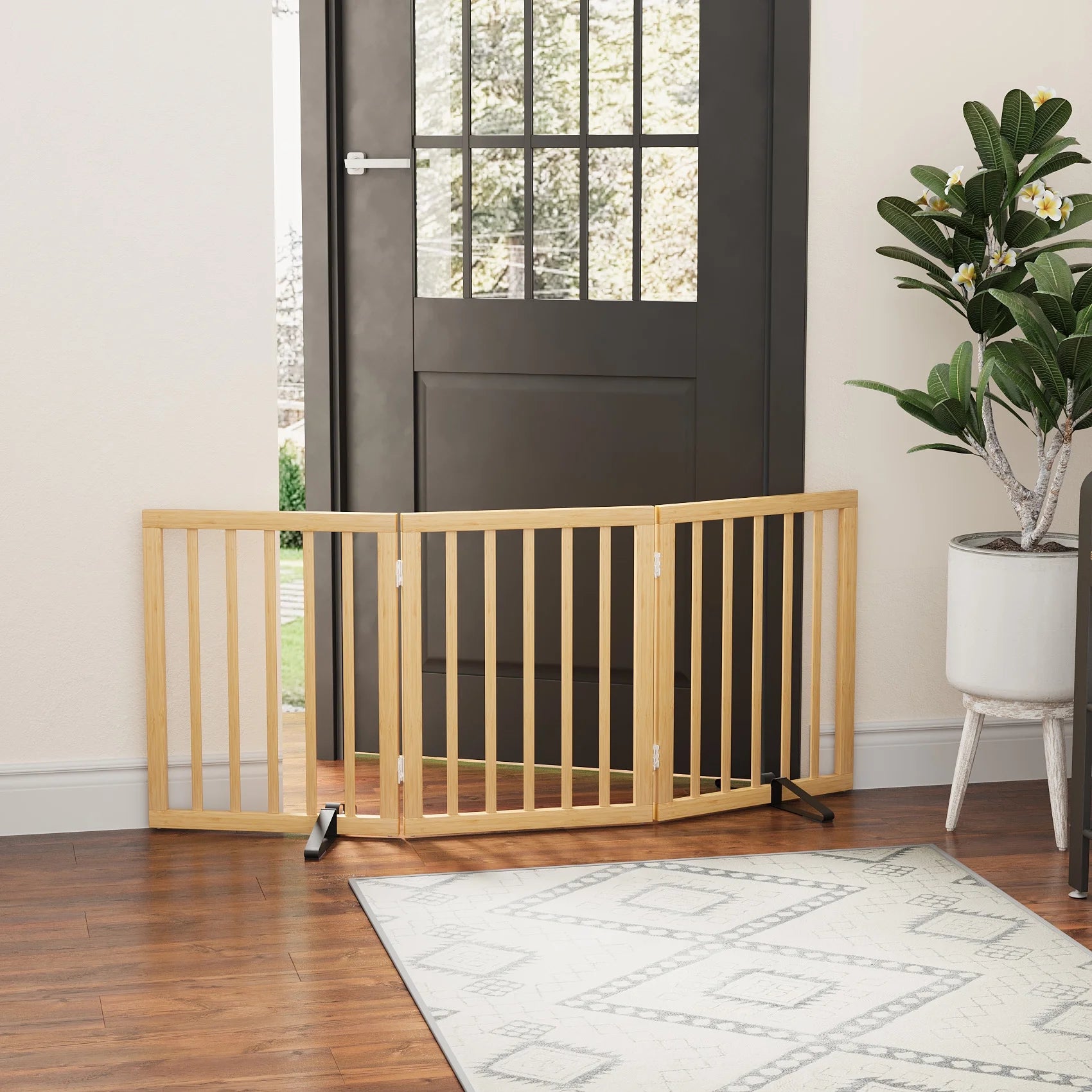 24" Freestanding Pet Gate for Indoor Doorways