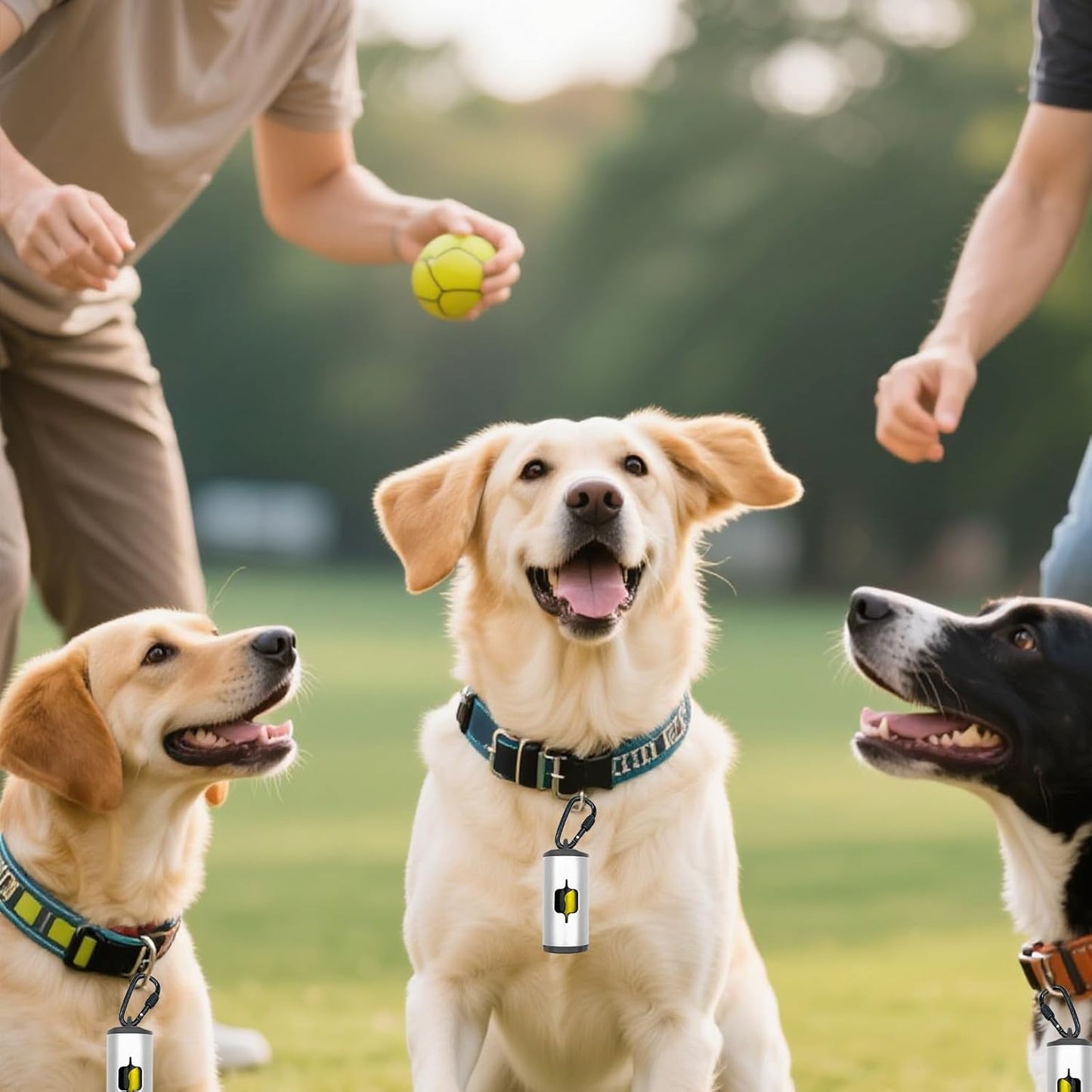 Metal Dog Poop Bag Holder W/Leash Clip