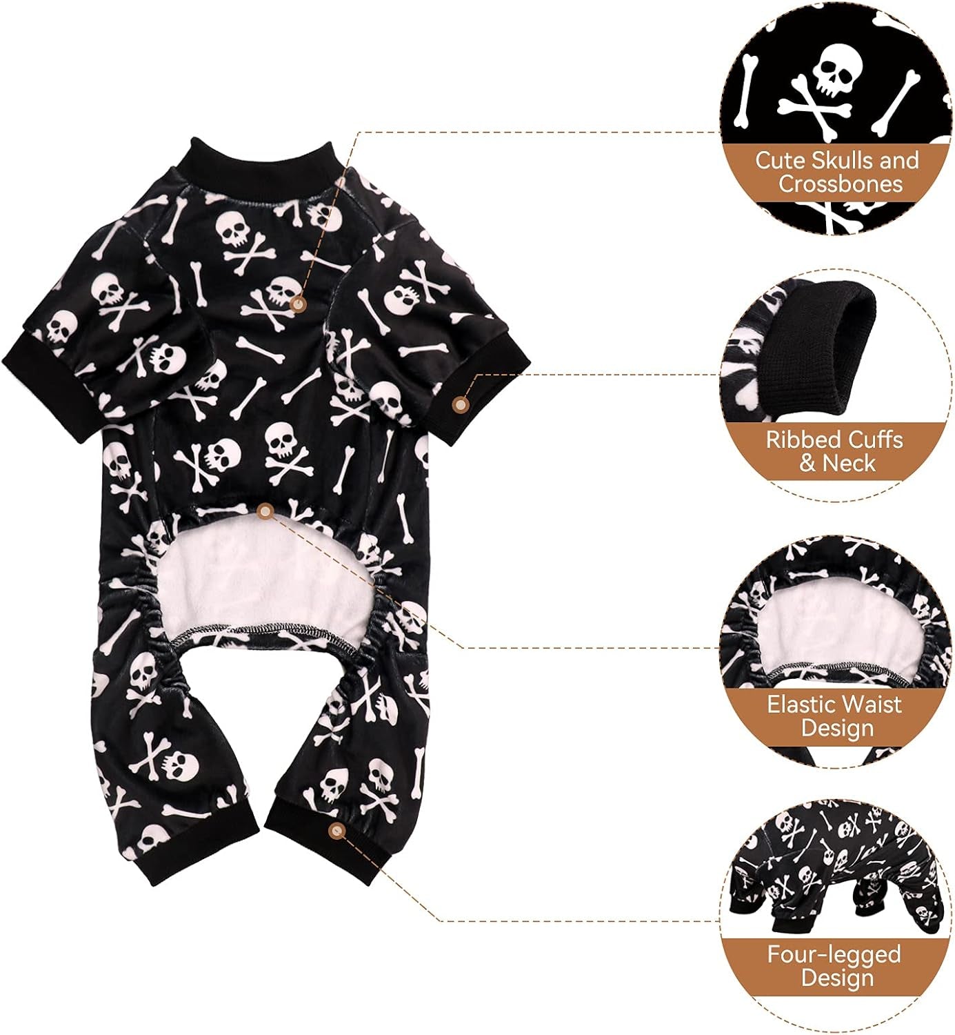 Halloween Dog Pajamas | Skull & Crossbones