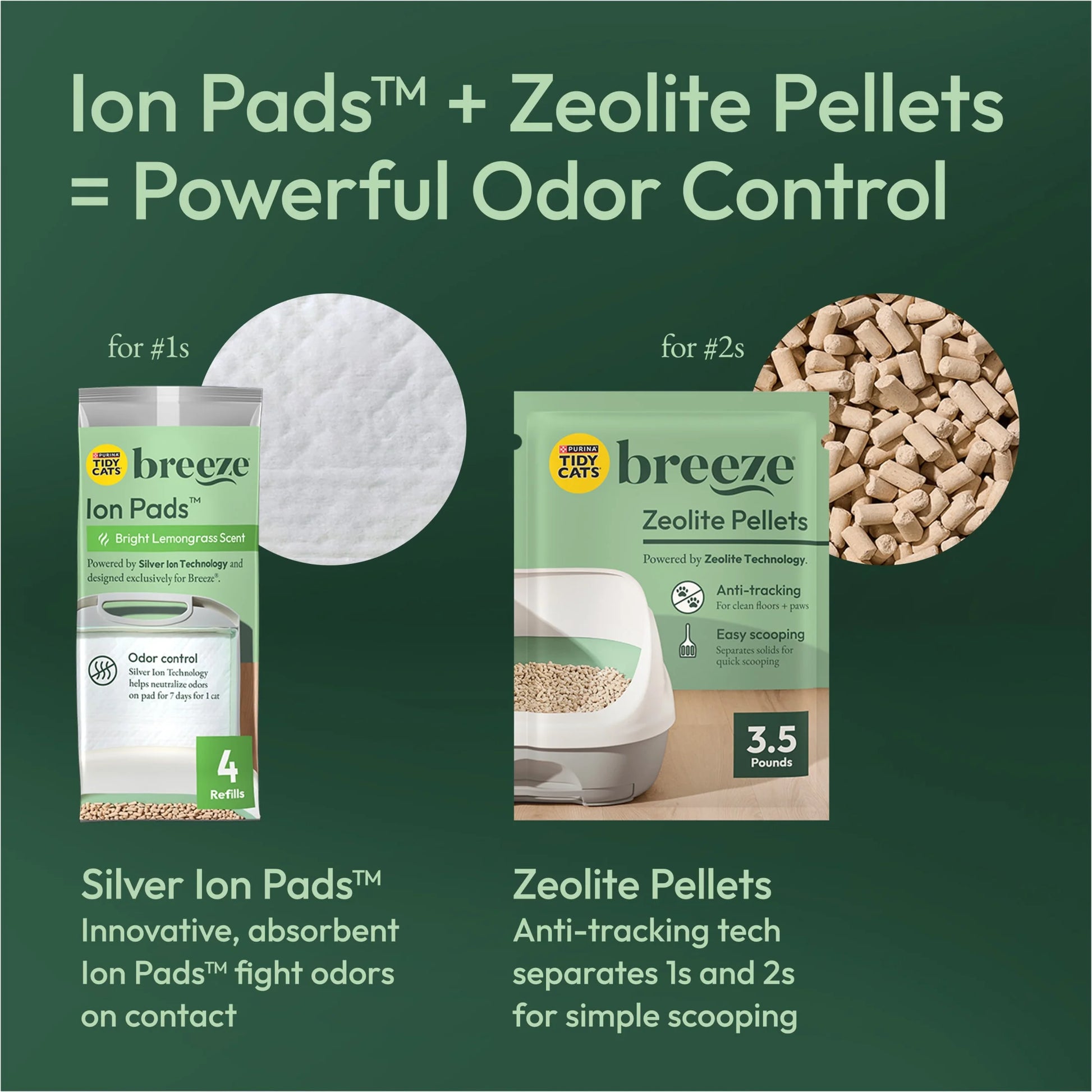 Purina  Breeze Covered Cat Litter Box System Kit with Pellet Cat Litter, Hooded Litter Box, and Litter Box Pads