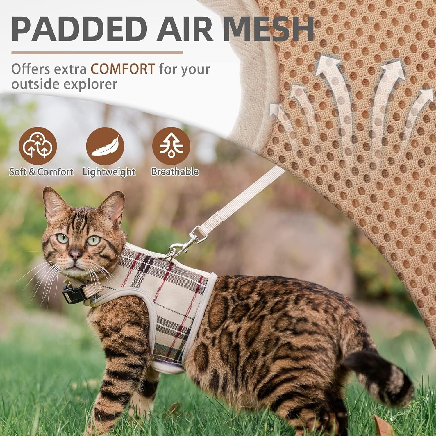Soft Mesh Vest Harness and Leash Set