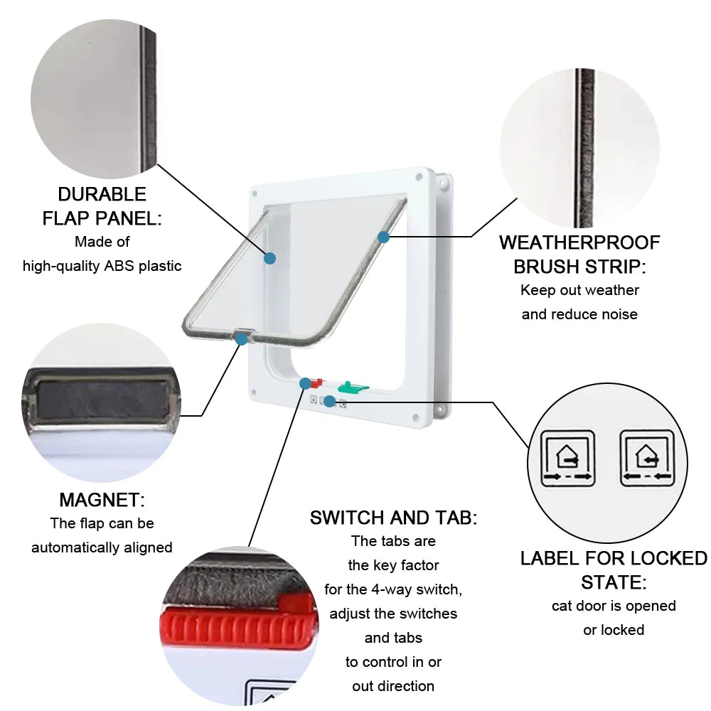 4 Way Locking Cat Flap