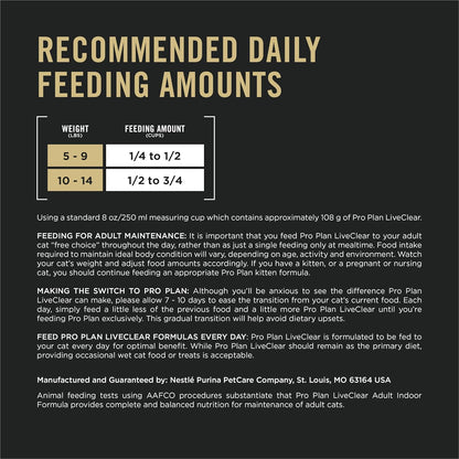 Purina Pro Plan Liveclear - Cat Allergen Reducing Dry Food