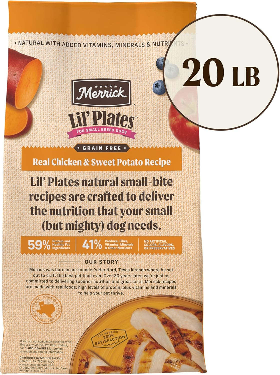 Lil’ Plates Dry Dog Food for Small Dogs, Real Chicken and Sweet Potato Kibble