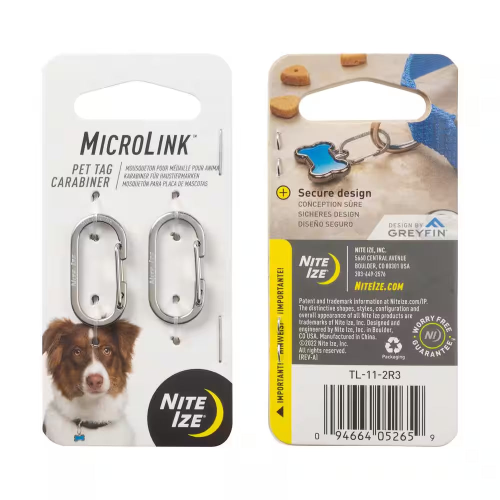 Pet Tag Carabiner - Stainless (2-Pack)
