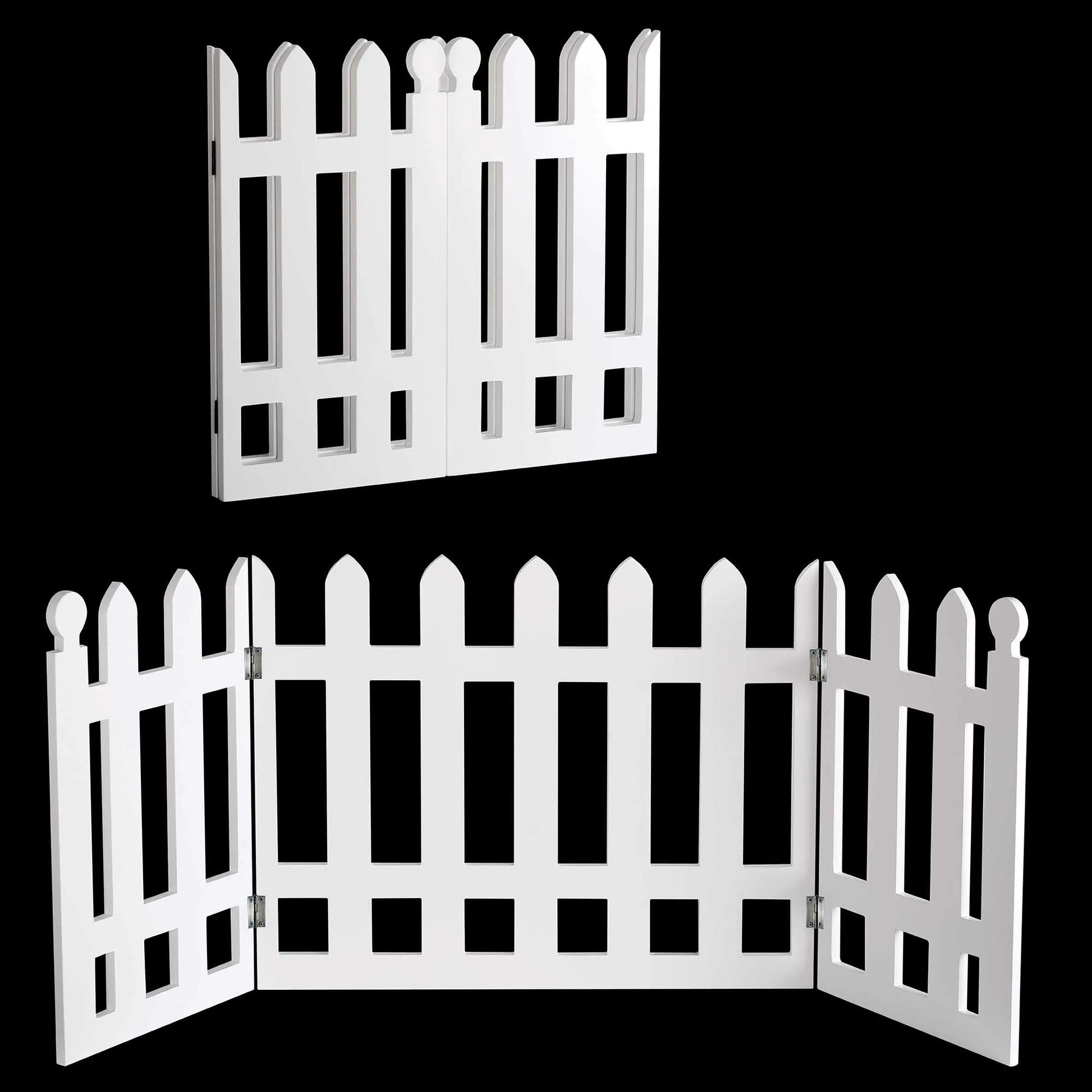 White Picket Fence Freestanding Pet Gate, 19"H x 42" W