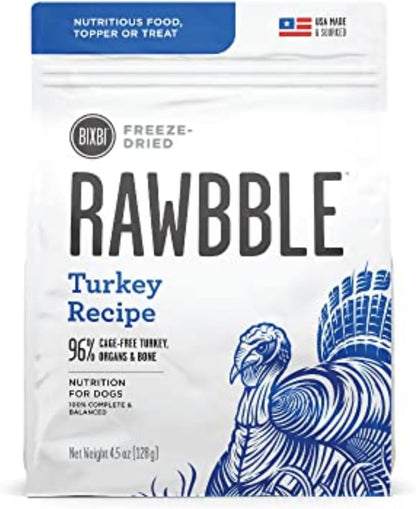 Rawbble Freeze Dried Dog Food, Beef Recipe, 12 Oz - 98% Meat and Organs, No Fillers - Pantry-Friendly Raw Dog Food for Meal, Treat or Food Topper - USA Made in Small Batches