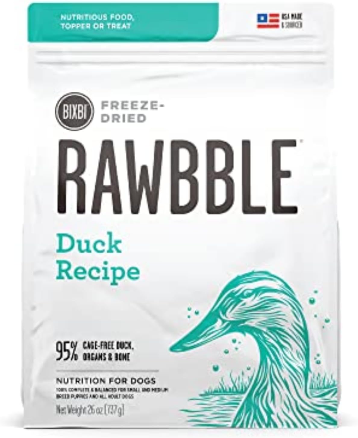 Rawbble Freeze Dried Dog Food, Beef Recipe, 12 Oz - 98% Meat and Organs, No Fillers - Pantry-Friendly Raw Dog Food for Meal, Treat or Food Topper - USA Made in Small Batches
