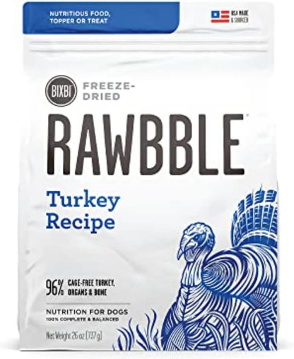 Rawbble Freeze Dried Dog Food, Beef Recipe, 12 Oz - 98% Meat and Organs, No Fillers - Pantry-Friendly Raw Dog Food for Meal, Treat or Food Topper - USA Made in Small Batches
