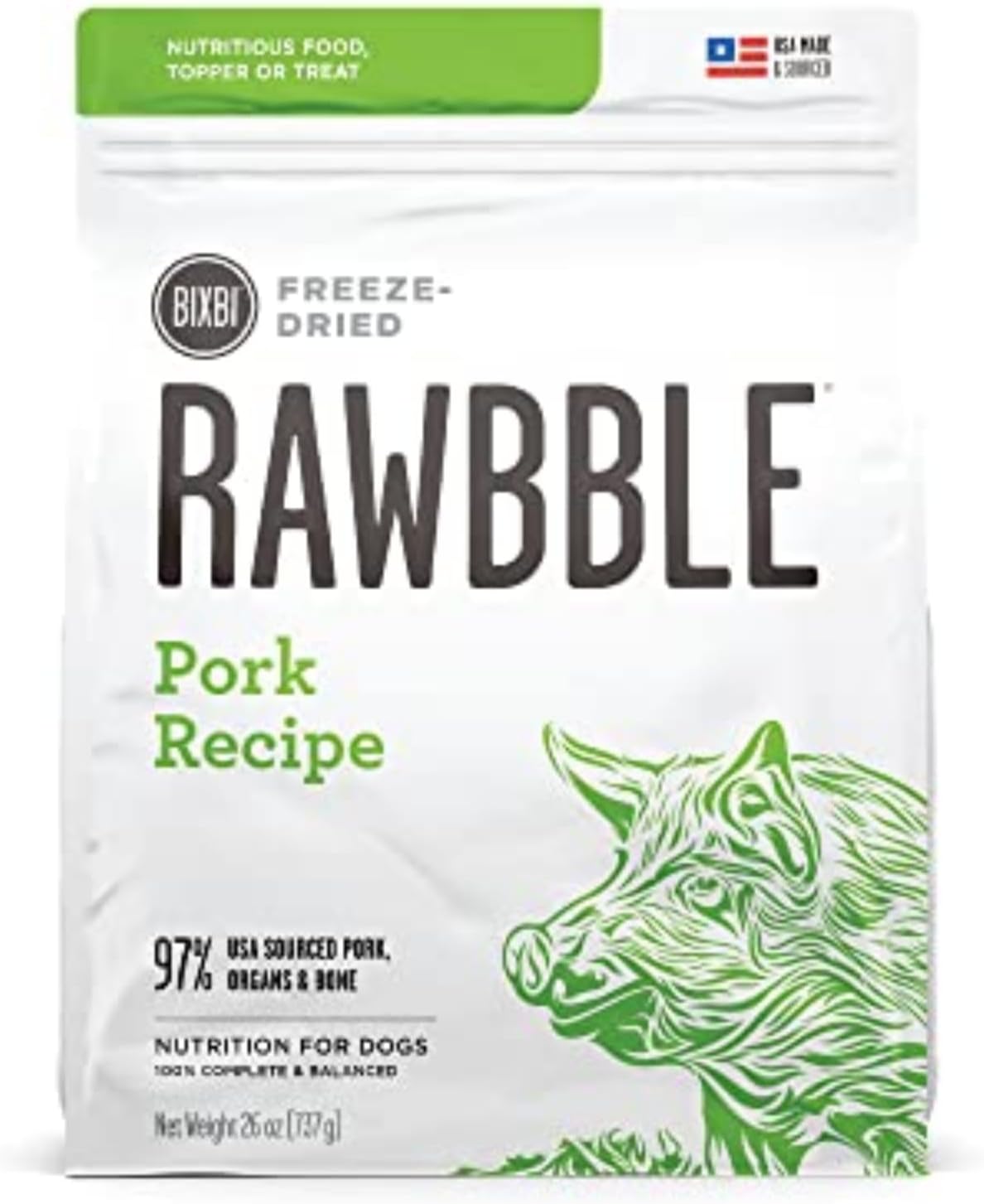 Rawbble Freeze Dried Dog Food, Beef Recipe, 12 Oz - 98% Meat and Organs, No Fillers - Pantry-Friendly Raw Dog Food for Meal, Treat or Food Topper - USA Made in Small Batches