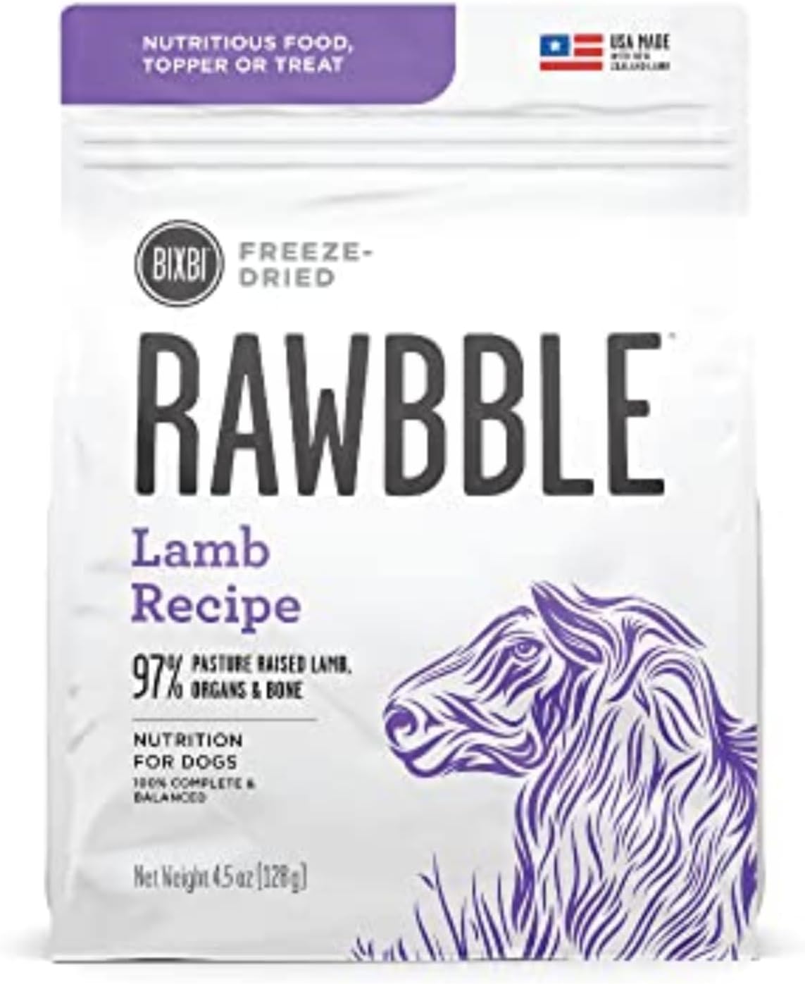 Rawbble Freeze Dried Dog Food, Beef Recipe, 12 Oz - 98% Meat and Organs, No Fillers - Pantry-Friendly Raw Dog Food for Meal, Treat or Food Topper - USA Made in Small Batches