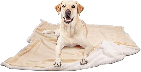 Dog Blankets for Large Dogs, Soft Fluffy Fleece Pet Blankets for Couch, Sofa, Dog Beds, Car Seats, Creat, Washable, 50X60 Inches, Black