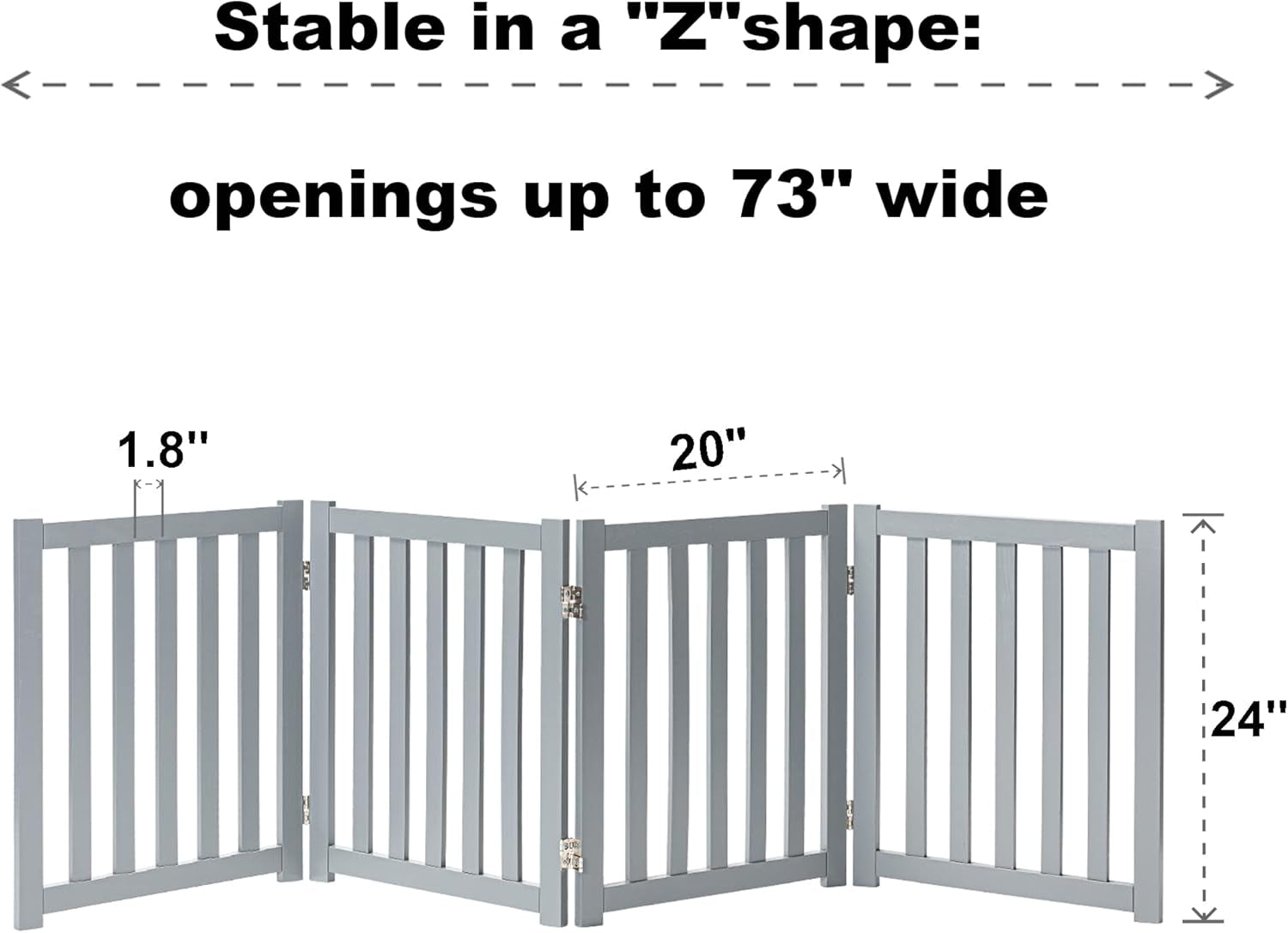 Free Standing Foldable Dog Gate 24" | 30"