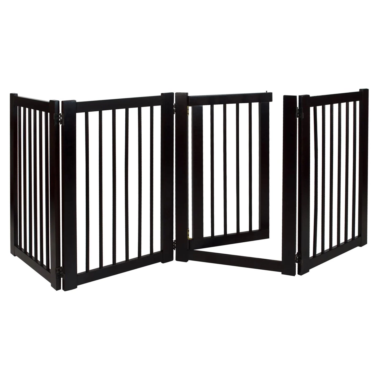 Free Standing Pet Gate with Door-Espresso