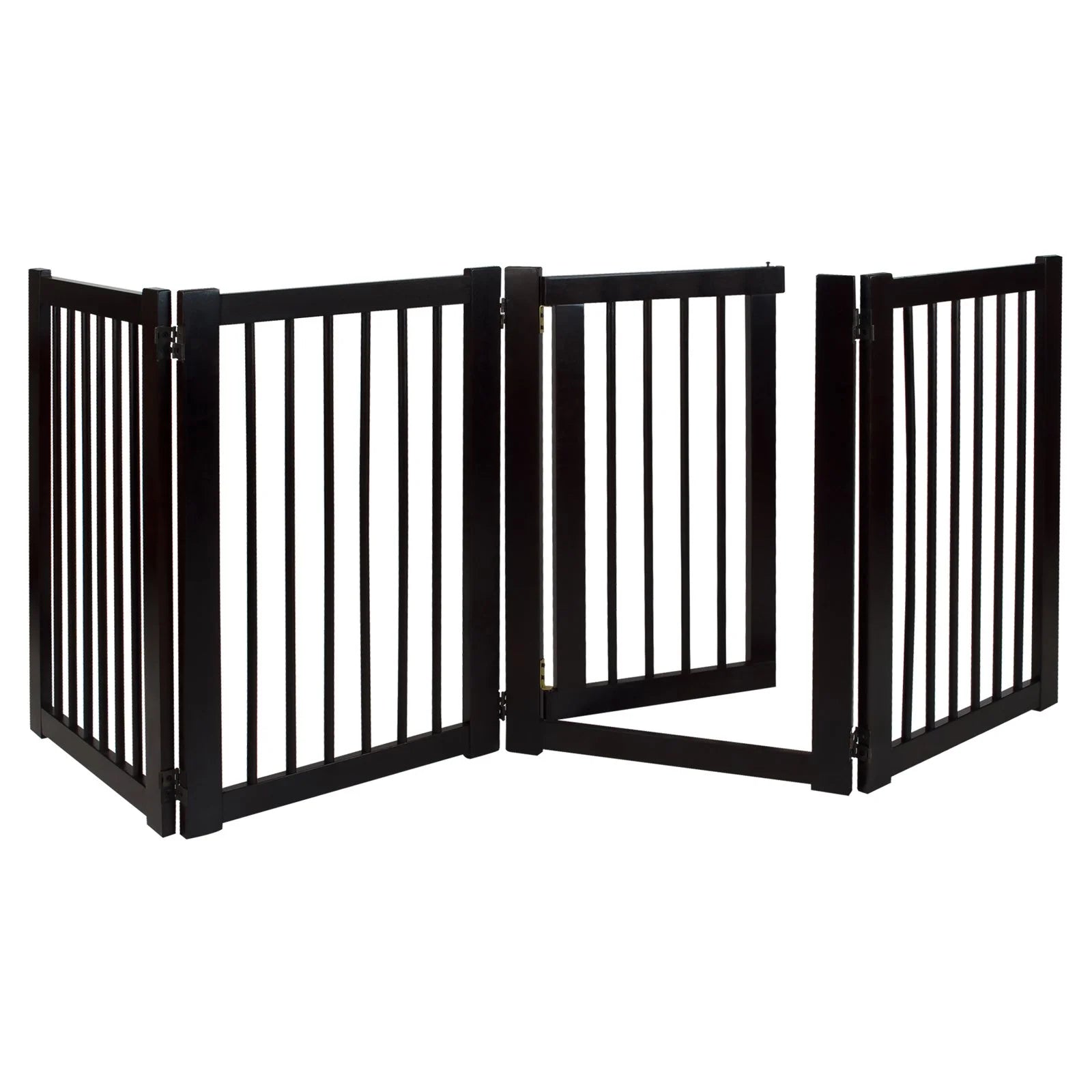 Free Standing Pet Gate with Door-Espresso