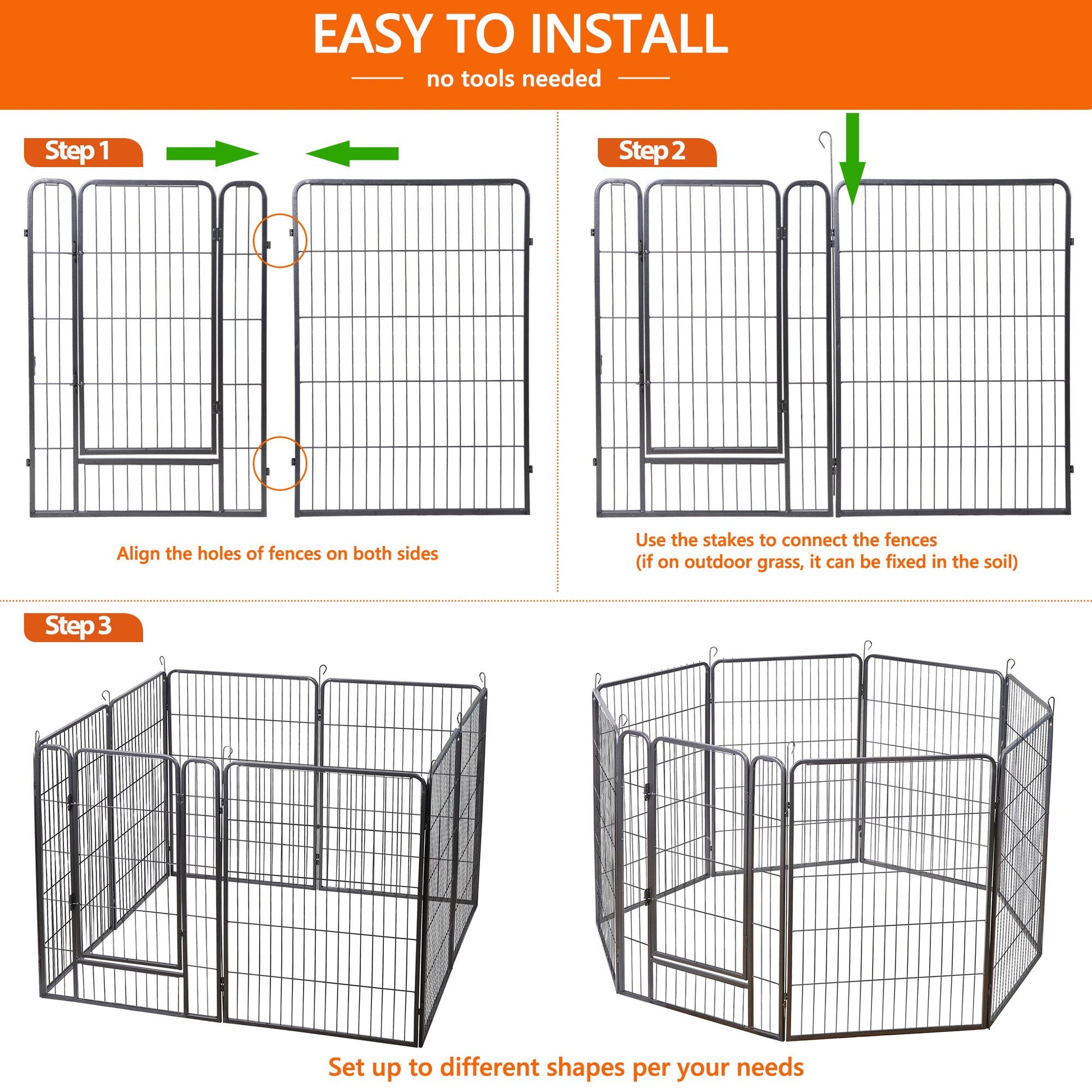 Metal Exercise Pen W/ Doors