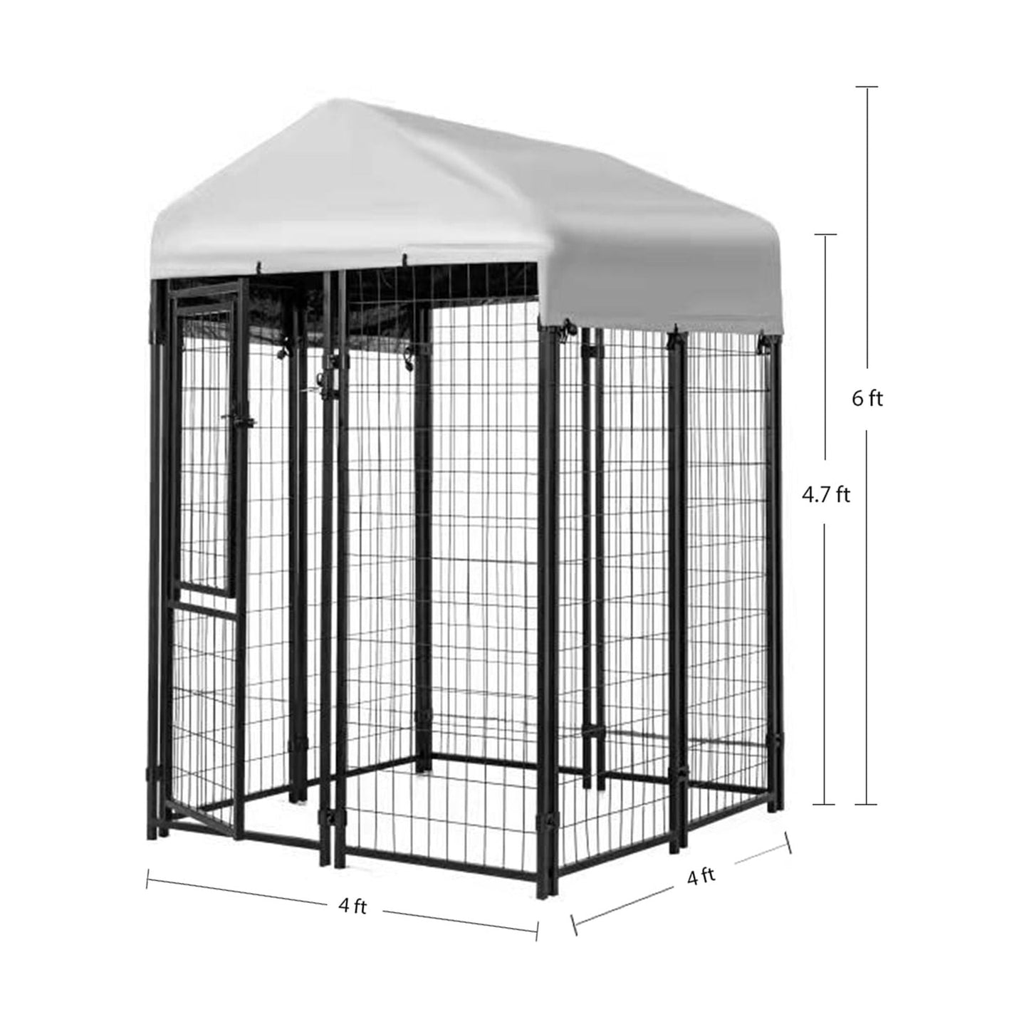 KennelMaster Welded Wire Dog Kennel w/ Cover
