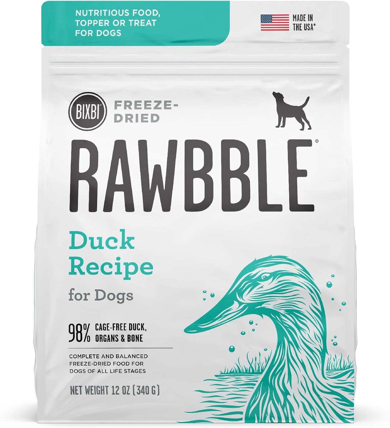Rawbble Freeze Dried Dog Food, Beef Recipe, 12 Oz - 98% Meat and Organs, No Fillers - Pantry-Friendly Raw Dog Food for Meal, Treat or Food Topper - USA Made in Small Batches