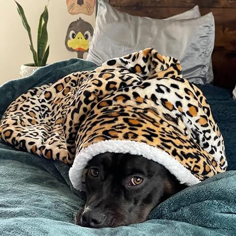 Dog Blankets for Large Dogs, Soft Fluffy Fleece Pet Blankets for Couch, Sofa, Dog Beds, Car Seats, Creat, Washable, 50X60 Inches, Black
