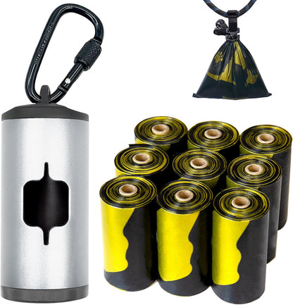 Metal Dog Poop Bag Holder W/Leash Clip