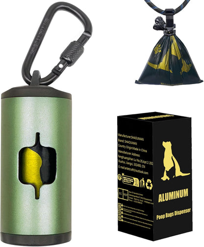 Metal Dog Poop Bag Holder W/Leash Clip