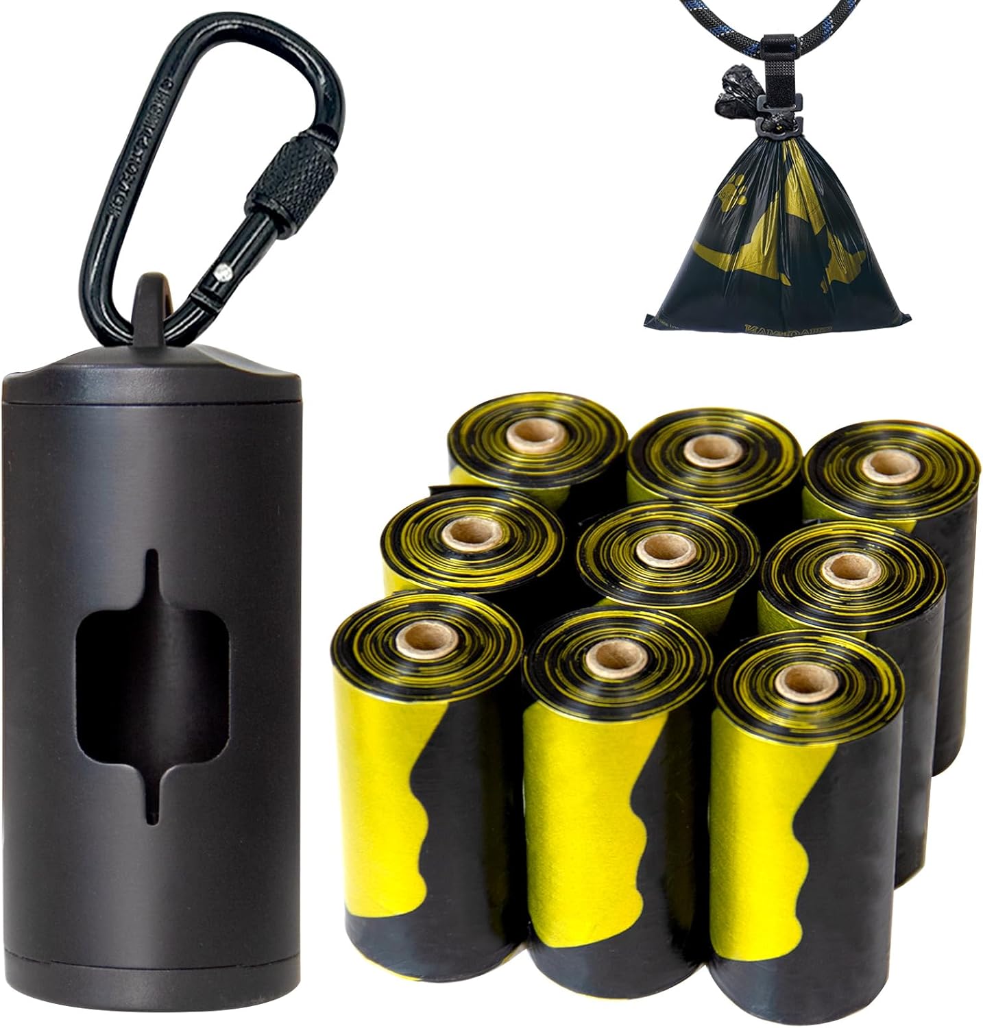 Metal Dog Poop Bag Holder W/Leash Clip