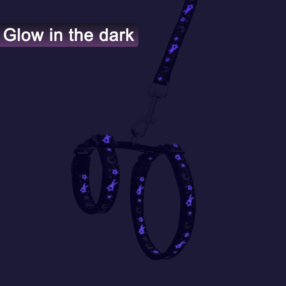 Cat Harness and Leash Set - Golden Moon and Stars