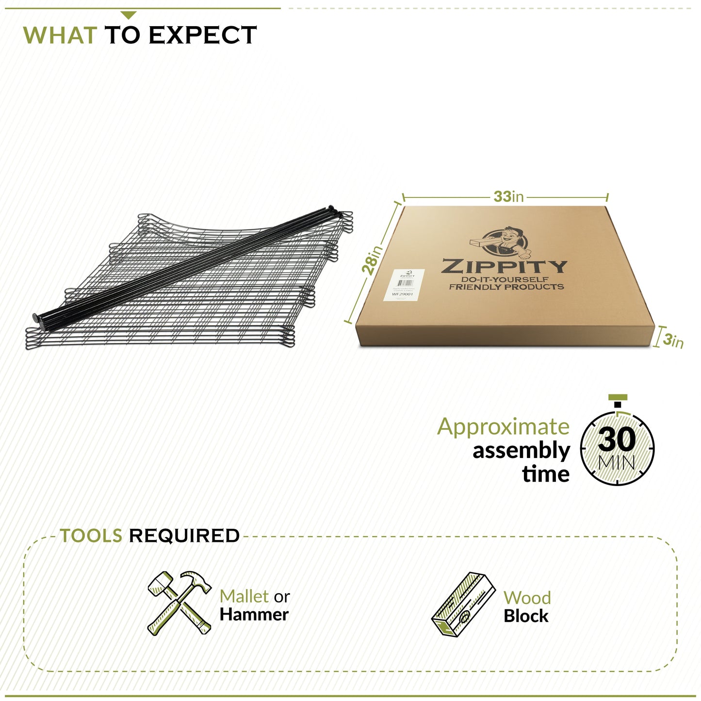 Zippity Easy Install Dog Fence, 25" Height