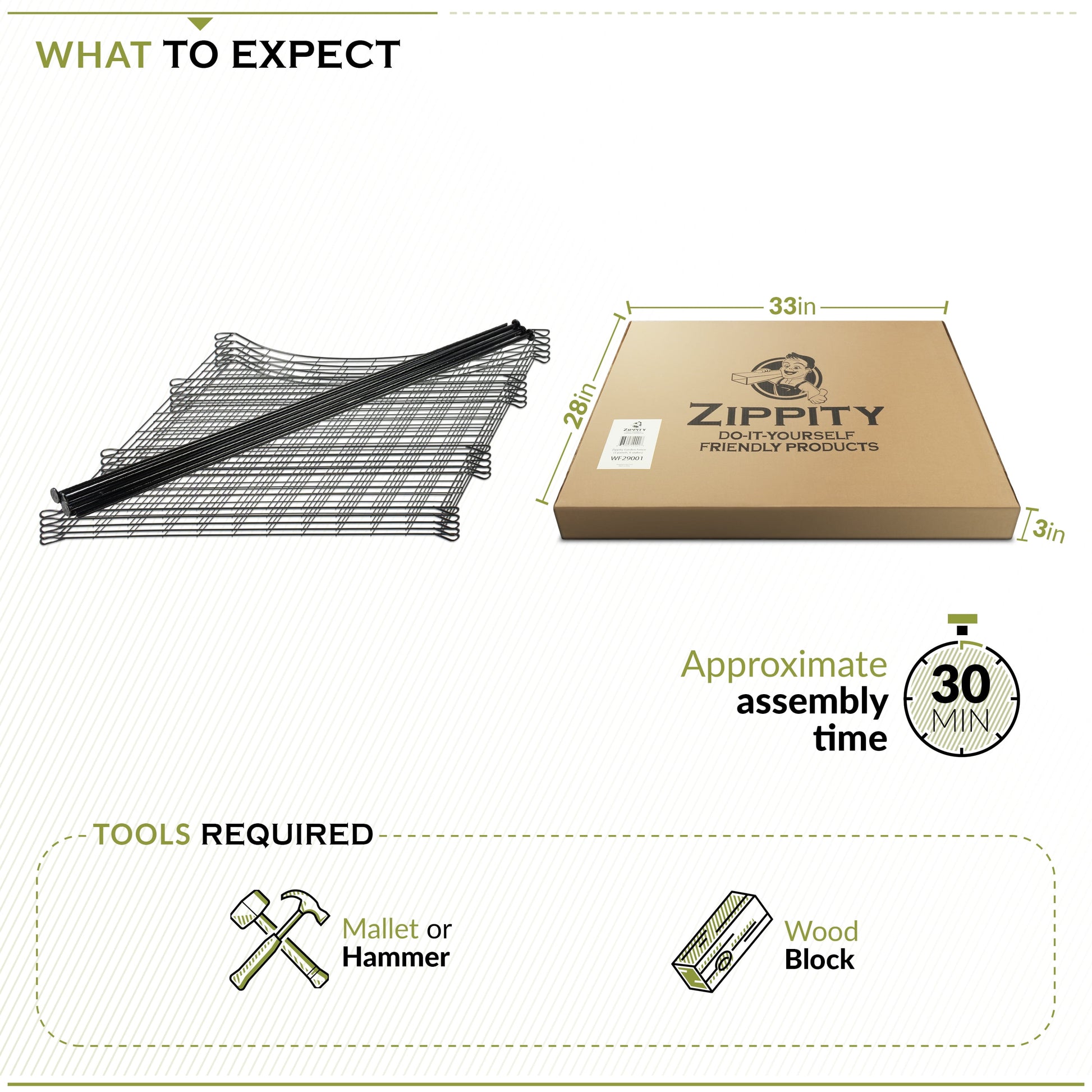 Zippity Easy Install Dog Fence, 25" Height