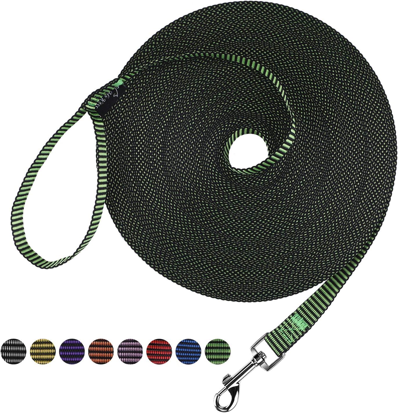 Dog/Puppy Obedience Recall Training Agility Lead - 15Ft 20Ft 30Ft 50Ft 100Ft Training Leash - Great for Training, Play, Camping, or Backyard Purple 100 Feet