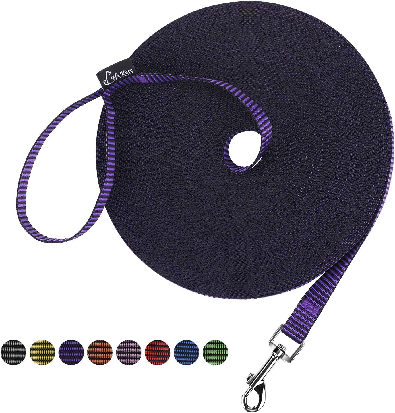 Dog/Puppy Obedience Recall Training Agility Lead - 15Ft 20Ft 30Ft 50Ft 100Ft Training Leash - Great for Training, Play, Camping, or Backyard Purple 100 Feet