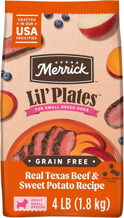 Lil’ Plates Dry Dog Food for Small Dogs, Real Texas Beef and Sweet Potato Kibble