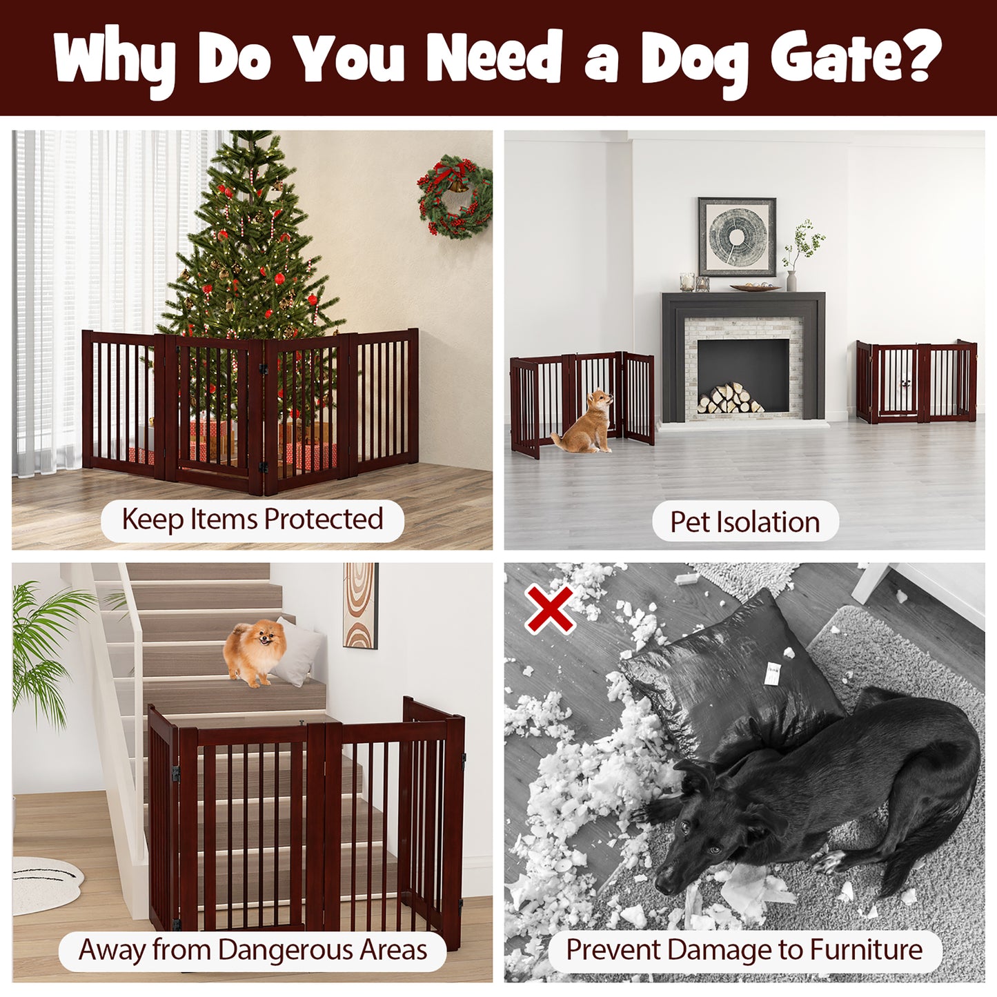 Freestanding Pet Gate 30'' Tall
